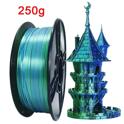 Dual Color Filament Silk PLA 1.75mm 1kg/500g/250g 3D Printer Filament High SpeedShiny PLA Multicolor Black Red Blue Bundle