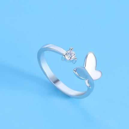 Hot 925 Sterling Silver Ring AAA Zircon Adjustable Simplicity Fashion Exquisite Women Jewelry Accessories Wedding Party Gift
