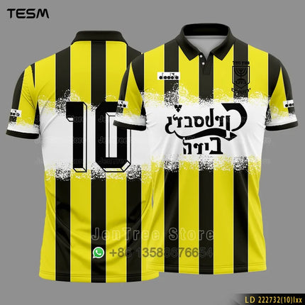 Summer Sports POLO Shirt Men Casual Short Sleeve Lapel Printed T-shirt Striped Retro Fashion Top Outdoor Team Breathable POLO