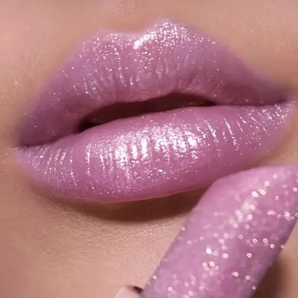 Waterproof Shimmer Lipstick, Pearlescent Long Lasting Lip Color, Moisturizing Plumping Lipstick for Glam Night Out