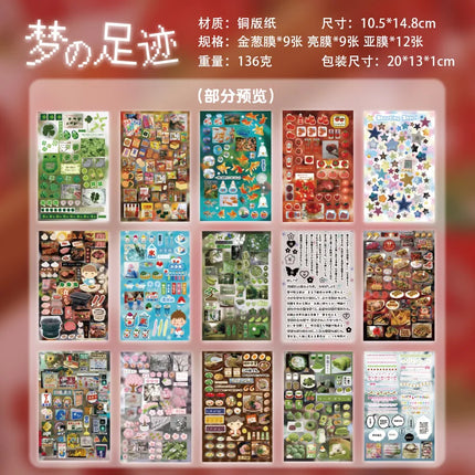 TIANZI 20/40 Pcs Retro Japanese Stationery Die Cut Stickers Book Cartoon Decorative for Handmade Scrapbooking Journal Supplies