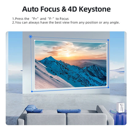 MECOOL KP2 1080P Projector 600 ANSI Lumens With Linux System Netflix Certified Dolby Audio 1+8GB Wifi 2.4G/5G Home Media Player