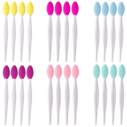 Wholesale 4pcs New Fashion Design Nose Double-Sided Tool Silicone Lip Scrub Exfoliator Brush  make up brushes  makeup brush set