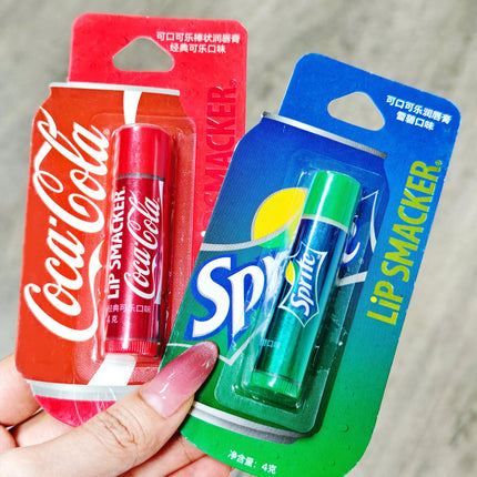LiP Smacker X Coca-Cola Classic Flavor Lip Balm Set (2-Piece) Long-Lasting Moisturization - Coke & Sprite Flavored Lip Care