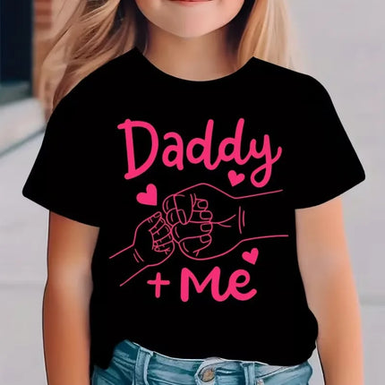 Girl Comfortable Leisure Cotton T-shirt Children's Short-Sleeved Shirt English Alphabet Print Summer Kid Fashion Trendy T-shirt