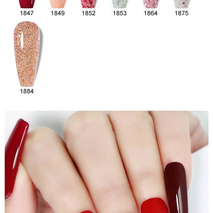 Arte Clavo Glitter Gel Nail 15ml Semi Permanent Soak Off UV Gel Varnish Nail Manicure Top Base Coat Gel Polish Art Decoration