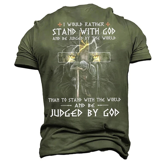 2024 Summer Men's Crucifix T Shirt 3d Print Letter Short-sleeved Cross Oversized Tops Ropa Hombre Jesus Christ T-shirts Male Tee