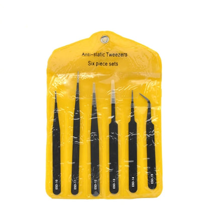 10-Piece High-Quality Anti-Static Stainless Steel Tweezer Set - Precision, Corrosion-Resistant, Ergonomic Design for Home Repair