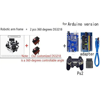 MG996 2 DOF Rotating Robot Manipulator Metal Alloy Mechanical Gimbal Kit For Arduino Robot with Ps2 Control Programmable DIY Kit