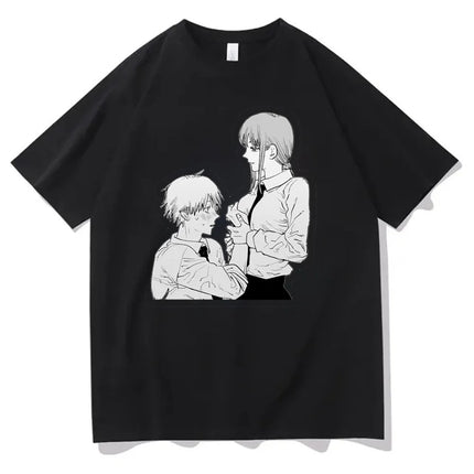 Chainsaw Man cotton shirt teen University graphic Grunge Retro t-shirt Classic Punk 2000s Trendy