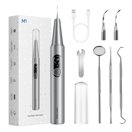 CURVY MOON Visible Electric Ultrasonic Tooth Cleaner with Camera Tartar Remover Tooth Stain Cleaning Tools Teeth Whitening Care