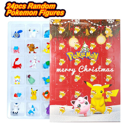 Pokemon Figure Advent Calendar Gift Box mini Pikachu Character Bulbasaur Christmas Toy Gifts Collection Desktop Model Toy