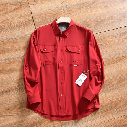Quick Dry Breathable 3D Tailored Men's Summer Outdoor Workwear Fishing Sun Protection Shirt Polyester Fiber Casual Style