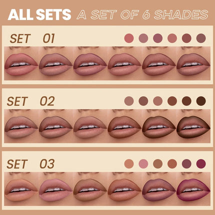 2Pcs Nude Lip Liner Set Long-Lasting Waterproof Matte Finish Perfect for Daily & Valentine's Day Looks