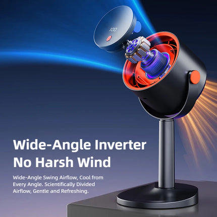 TINSOL New bladeless turbine electric fan, portable outdoor camping fan, with timer function, suitable for office and home use