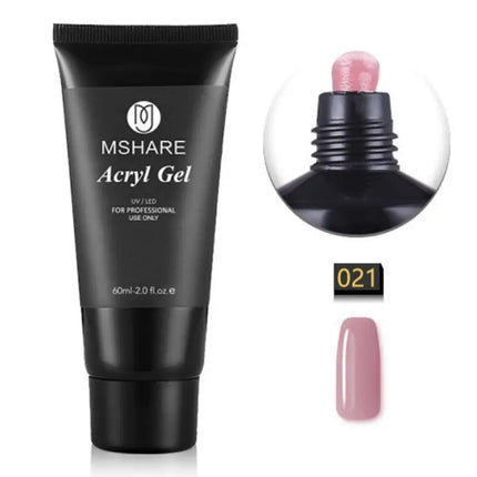 MSHARE Poly Nail Extension Gel TPO Hema Free Milky White Nails 60g Nail Extension Camouflage Quick Building Finger 60ml
