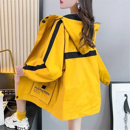 2026 Fashion Work Jacket Harajuku Streetwear Kpop Hoodie Women Punk Tops Vintage Ulzzang Autumn Boyfriend Patchwork Jacket Femme