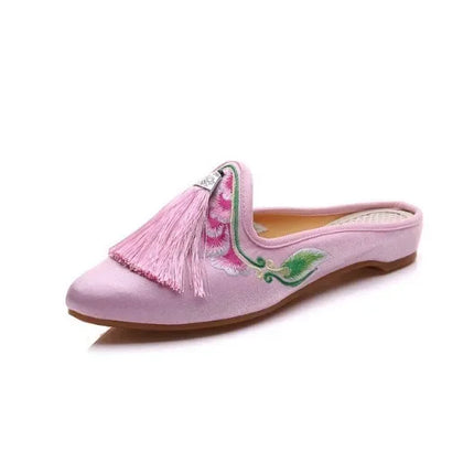 Chinese Style Summer Harajuku Slippers Women Shoes for Women Fashion Casual Vintage Embroidery Ethnic Style Streetwear