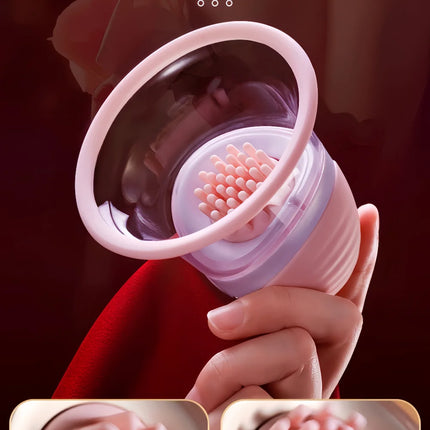 Breast Enlargement Suction Vibrator Rotating  Tongue Licking Vacuum Pump chest Massager Nipple Stimulation Masturbator Sex