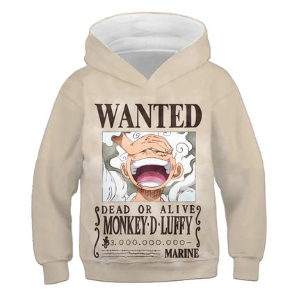 One Piece Kids Hoodie Sweatshirt One Piece Boys Girls 3D Printing Sport Sweater Cosplay Costume Children Pullovers Tops