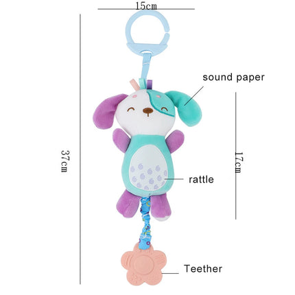 Animal Rattle Newborn Soft Stuffed Hand Grip Baby Toys Shaker Crinkle Squeaky Sensory Travel for Toddler Hanging Toy Gifts
