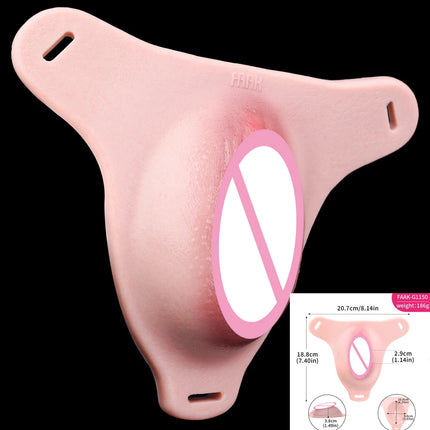 FAAK Strapon Thick Insertable Fake Vagina Clitoris Pads Male to Female Transgender Silicone Male Hiding Underwear Panty Pads