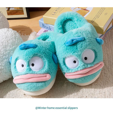 Hangyodon Anime Cartoon Peripheral Cotton Slipper Winter Home Cute Thick Bottom Warm Plush Cotton Outdoor Cute Couple Shoes Gift
