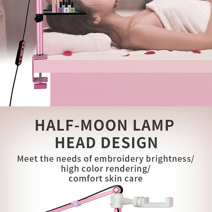 2025 Custom LOGO NEW Half-Moon Ring Light Moon Lamp Makeup Skincare Beauty Tattoo Lash Light Nail Table Facial Bed Clip-on Lamp