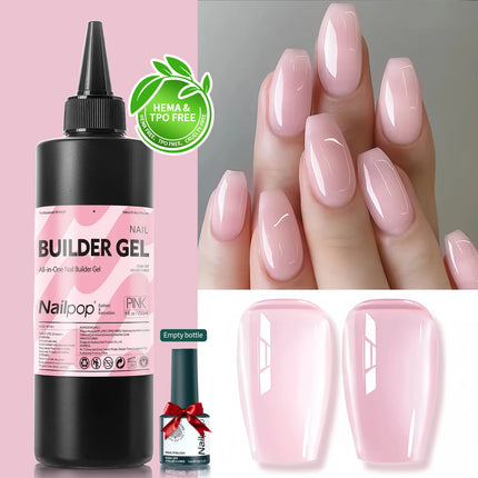Nailpop Professional Multi-Functional Nail Building Gel For Fast Extension Nail Apex False Nail Tips Strengthener 250/15ml