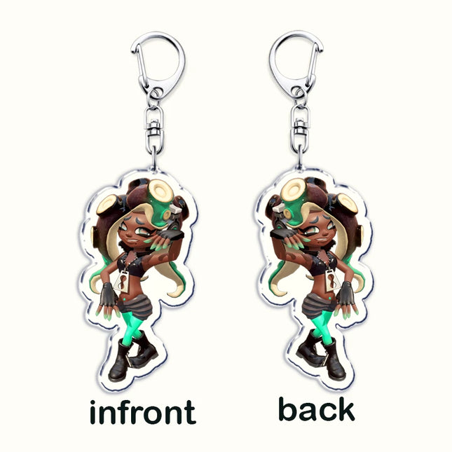 Popular Video Game Keychains for Accessories Bag Keyrings Marina Ida Inklings Pearl Houzuki Marie Octoling Jewelry Gamer Gifts