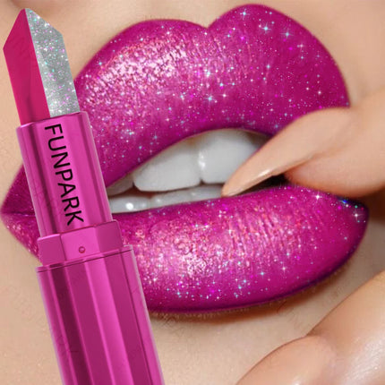 1PC Sexy Glitter Two-tone Lipstick Matte Lipsticks Cosmetics Easy to use Lip Tint Makeup Lip Rose Red High Pigment Lip Glaze
