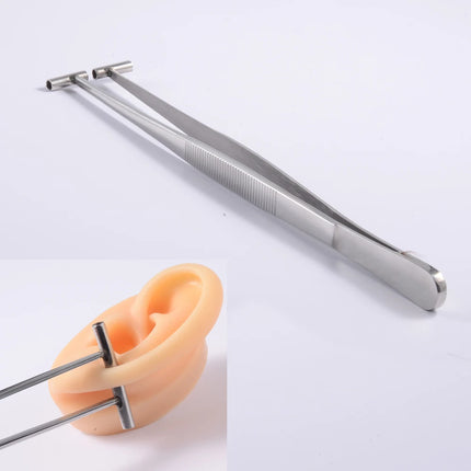 1PC Surgical Steel Professional Belly Ear Tongue Septum Lip Piercing Forceps Tweezer Clamp Self-Locking Piercing Needle Tool