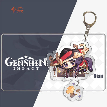 Genshin Impact Keychain Pendant ZhongLi Klee Raiden Shogun Xiao Wendi LingHua Car keyring Women Bag Charms Anime Game key chains