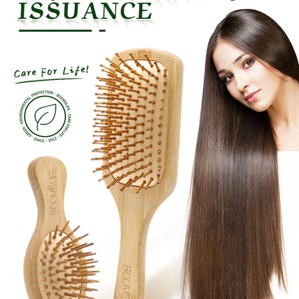Bamboo Hair Brush Women Styling Hair Comb Hairbrush Wide Teeth Bamboo Combs for Hair Smooth  Massage Scalp Brush Barber Comb