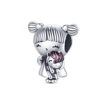 925 Sterling Silver Charms Mother Girl Boy Family Life Pendant Beads Fit Original Bracelet Necklace Diy Charm Women's Party Gift