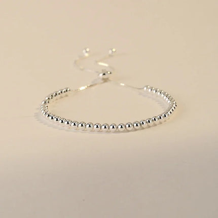 925 Sterling Silver Beautiful Bead Bracelets For Women Korean Fashion Designer Adjustable Bead Bracelet Luxury Original Jewelry