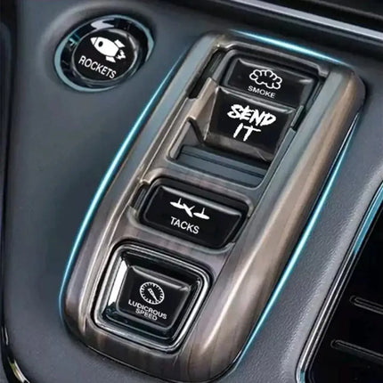 Novelty Car Button Decorative Sticker Car Button Stickers Dashboard Console Label Decals Decorations For Car Truck