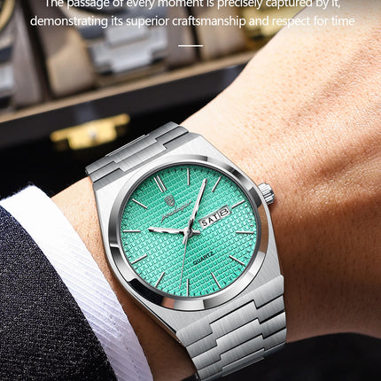 POEDAGAR High Quality Luxury Watch For Men Waterproof Luminous Man Wristwatch Original Date Week Quartz Casual Men's Watches+Box