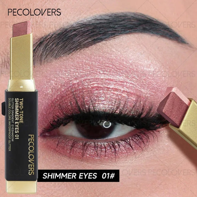 Two-color Push-pull Eye Shadow Stick, Multi-color Selection, One-touch Shape, Long-lasting and Natural, Eye Cosmetics