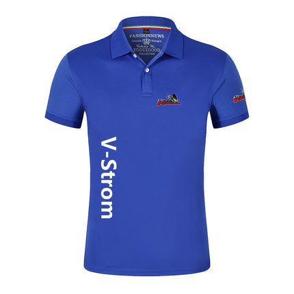 2024 Motorcycle Vstrom 650 V Strom Men's New Autumn Casual Polo Shirt Comfortable T-shirt High Quality Breathable Short Sleeve Top