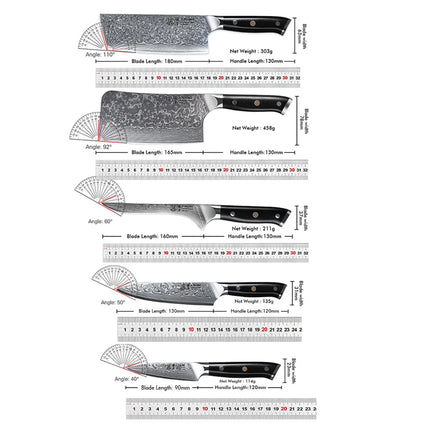 F.YOUNG Professional Kitchen Knives Damascus Steel Japanese Chef Knife Slicer Sashimi Utility Fruit Cooking Kitchenware Utensils