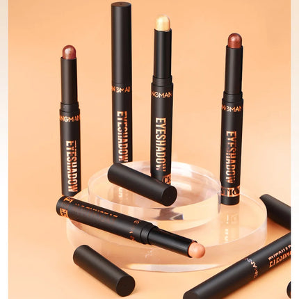 16 Vibrant Metallic Eyeshadow Sticks Waterproof Long Lasting Satin Finish Professional Makeup Pencil Set 8 Colors