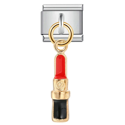 Classic Lipstick Rose Queen Women's Day Gift Italian Link fit 9mm Stainless Steel Making Bracelet DIY Fashion Charm Jewelry