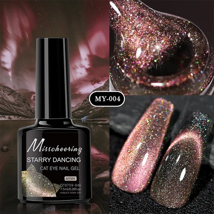 Romantic Galaxy Cat Eye Gel Nail Polish Semi-permanent Glitter Soak Off UV Holographic Magnetic Rainbow Gel for Nail Manicure