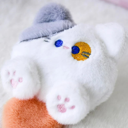 1-4pcs Cute Plush Small Cat Doll Keychain for Couple Soft Cotton Stuffed Animal Keyring Backpack Pendant Decoration Student Gift