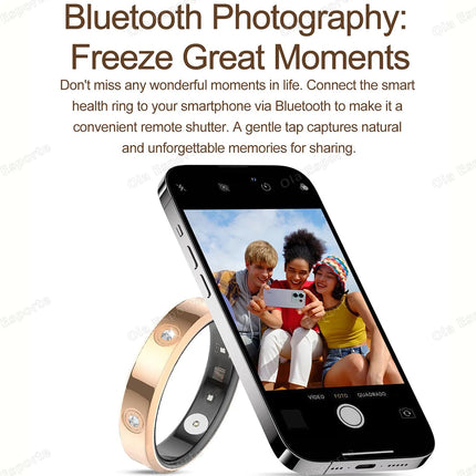 2026 New Diamond Fashion Women Smart Ring IP68 Waterproof Lady Ring Heart Rate Health Monitor Sports Pedometer Fitness Rings New
