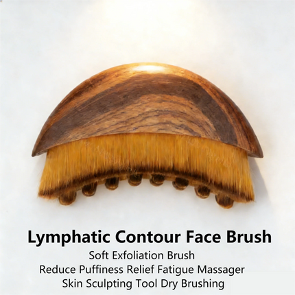 Lymphatic Contour Face Brush Soft Exfoliation Brush Reduce Puffiness Relief Fatigue Massager Skin Sculpting Tool Dry Brushing