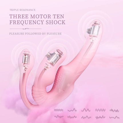 Strapless Strap-on Dildo Vibrator Anal Plug for Couples Lesbian Wireless Remote Control G Spot Double-heads Vibrator Sex Toys