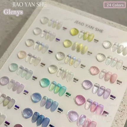 Glenys 24 color mermaid shell nail polish adhesive tape color card UV immersion gel nail salon nail art varnish