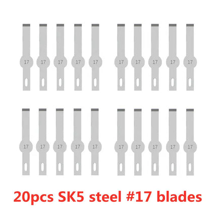 20pcs Wood Carving Blades Cutter Knifes Craft Carve Tool Sculpture Utility Engrave Metal Woodcarve PCB Repair DIY Blade
